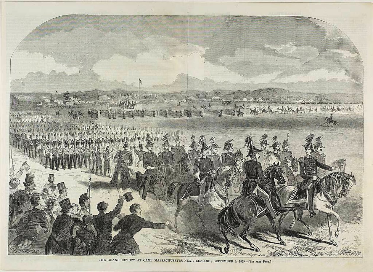 Die große Parade im Camp Massachusetts, nahe Concord von Winslow Homer