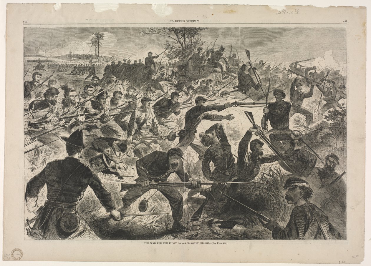 Der Krieg für die Union, 1862 - Ein Bajonettangriff von Winslow Homer