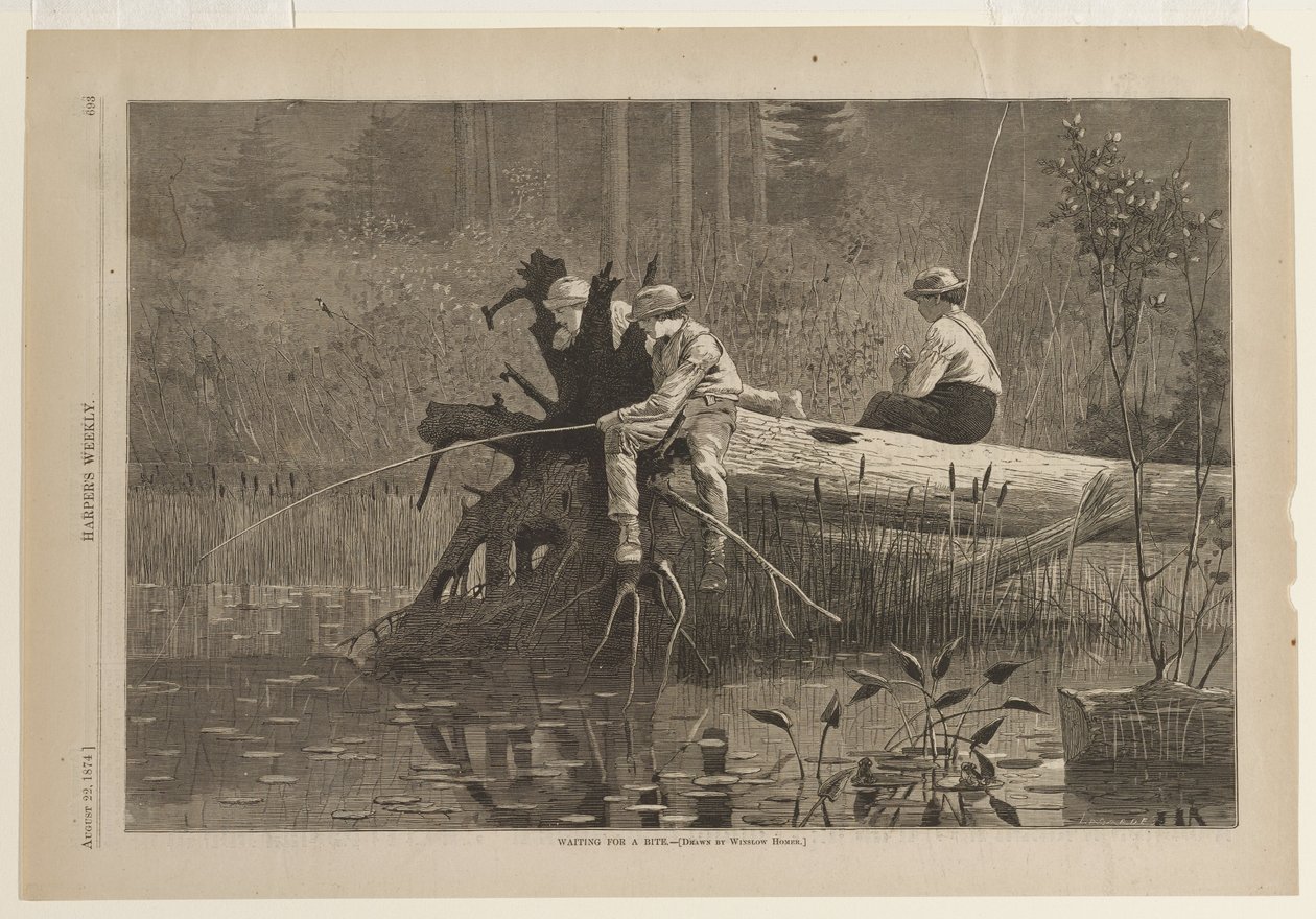 Warten auf einen Biss von Winslow Homer