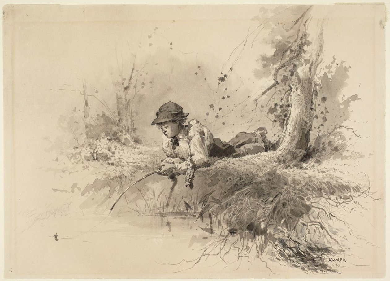 Warten auf einen Biss von Winslow Homer