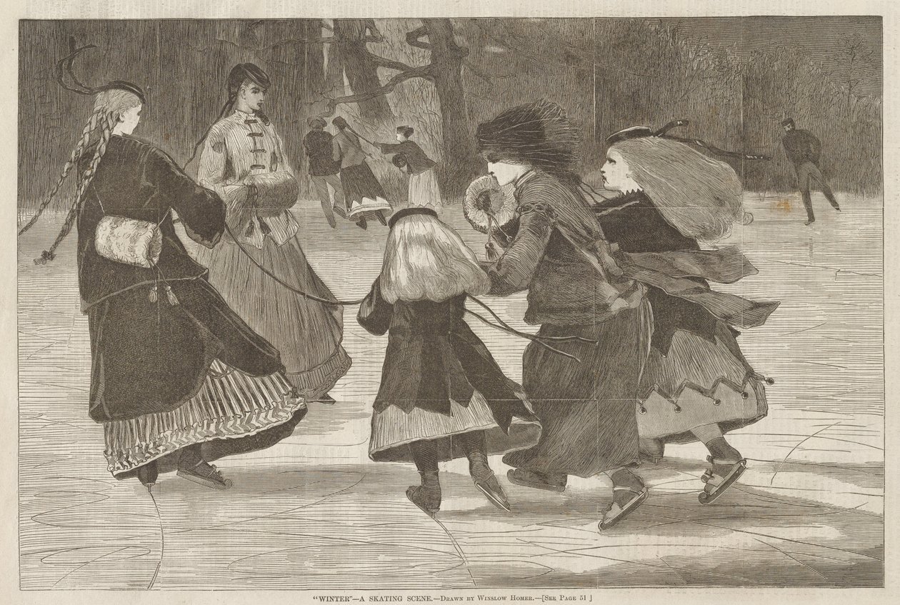 Winter - Eine Schlittschuhszene von Winslow Homer