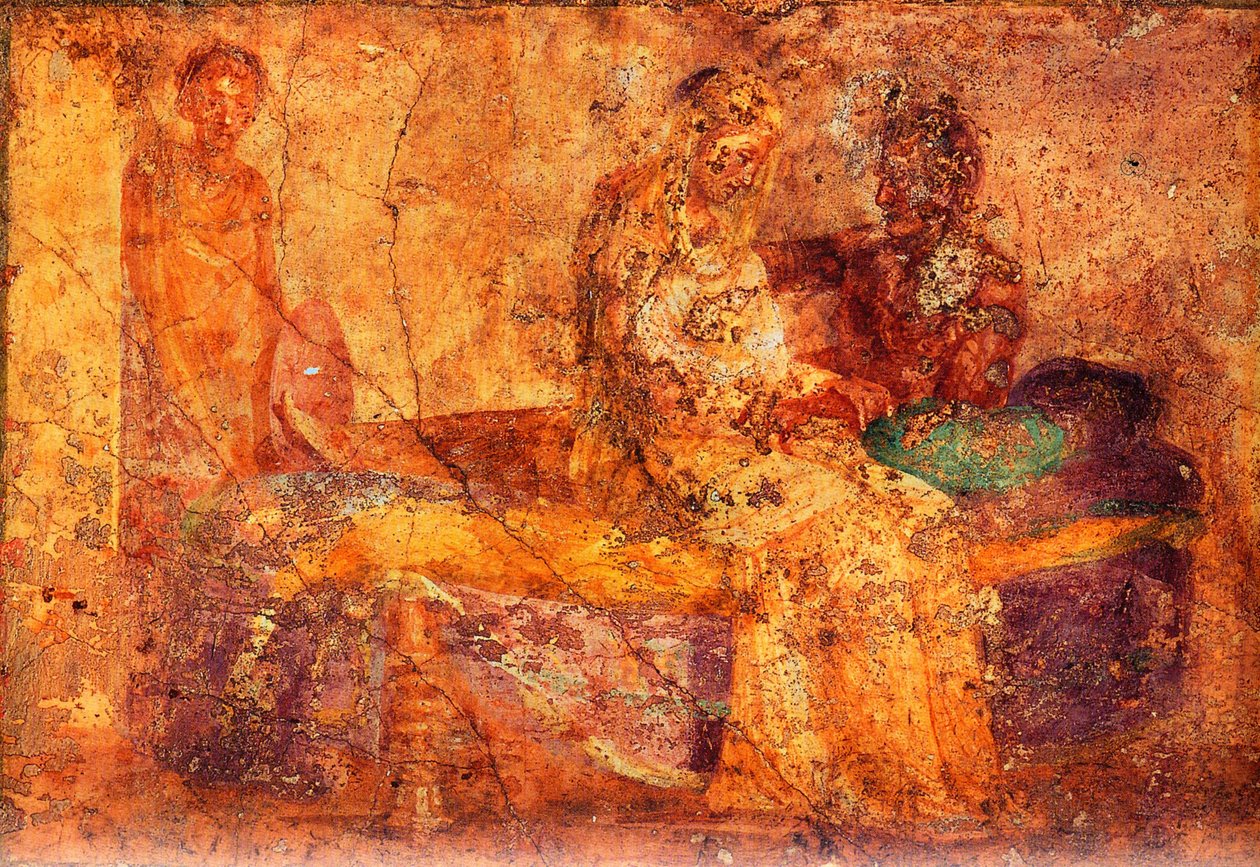 Fresko eines Paares im Bett von Wolfgang Rieger