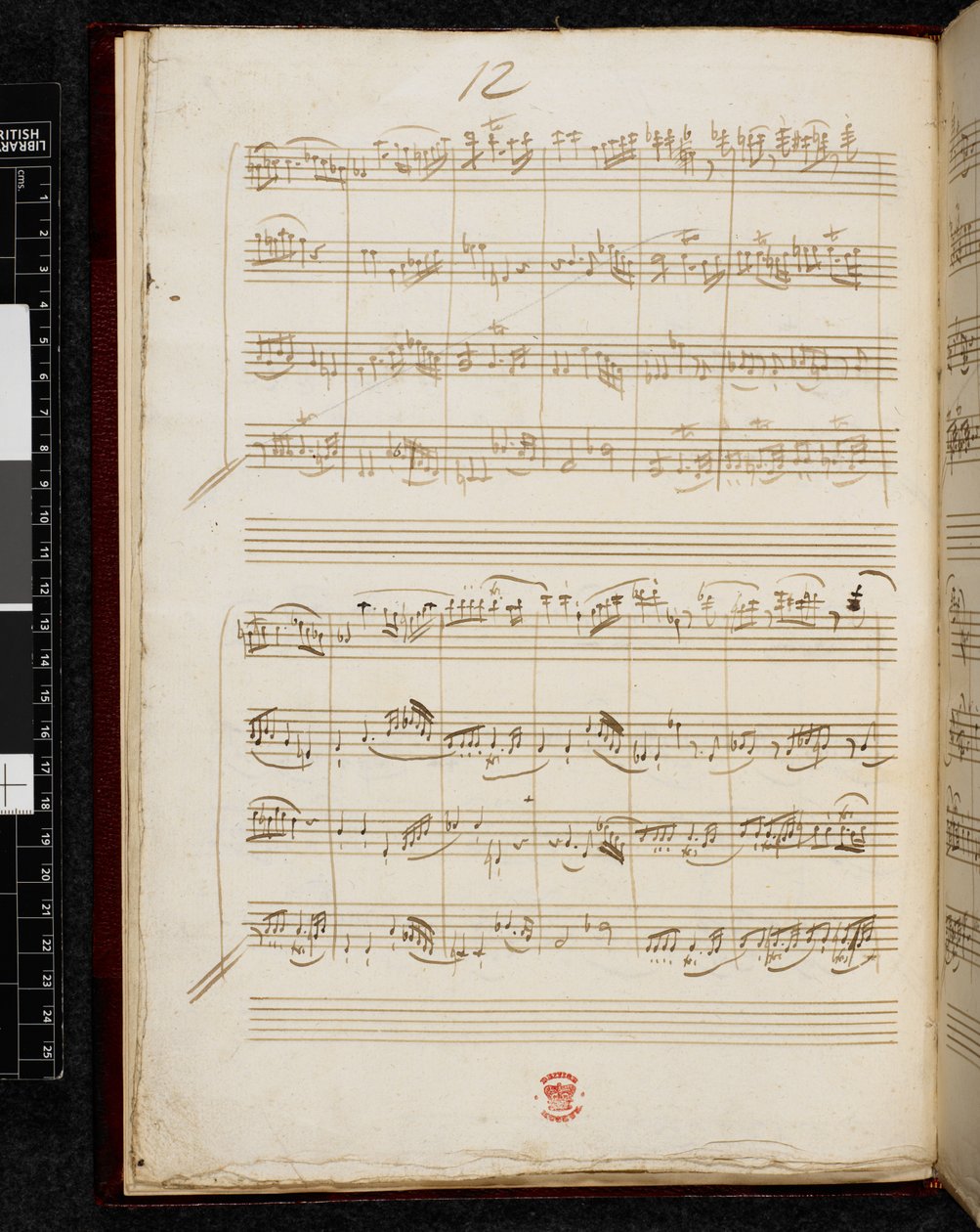 Adagio und Fuge in c-Moll, K. 546, Add. 28996, f.8v von Wolfgang Amadeus Mozart