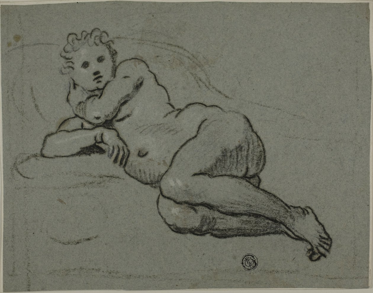 Liegender Akt von Workshop of Domenico Tintoretto