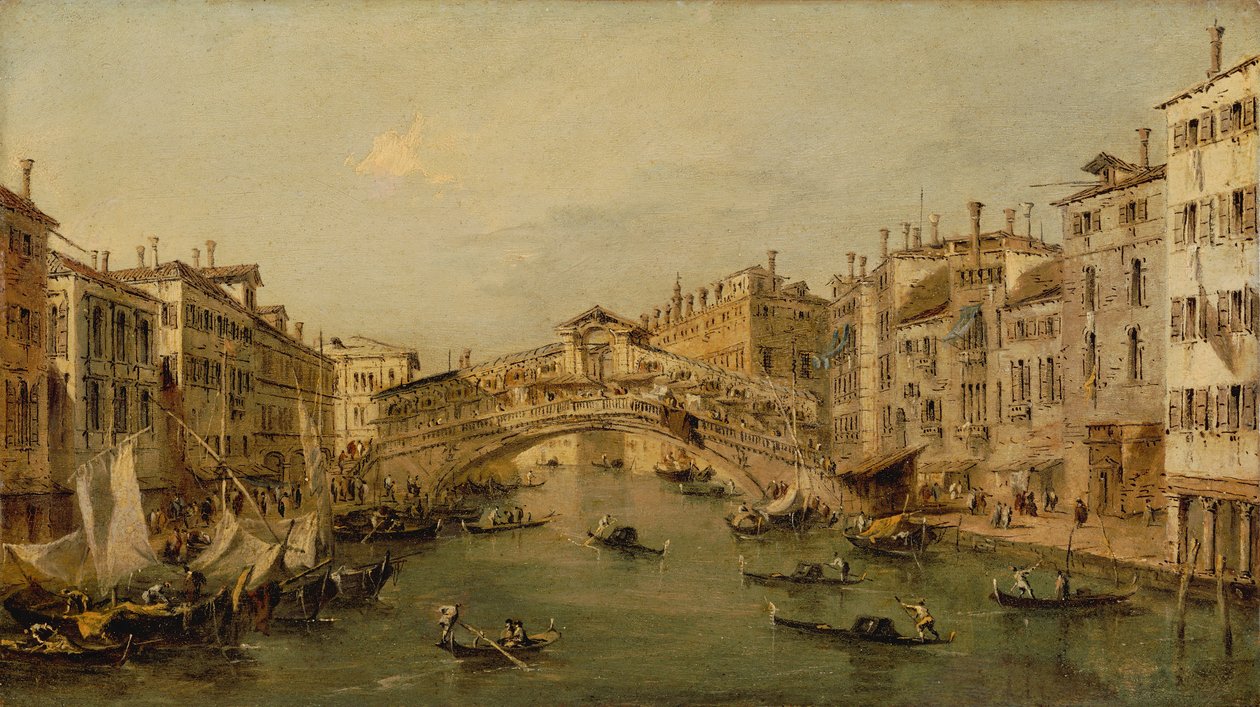 Venedig: Die Rialto-Brücke von Workshop of Francesco Guardi