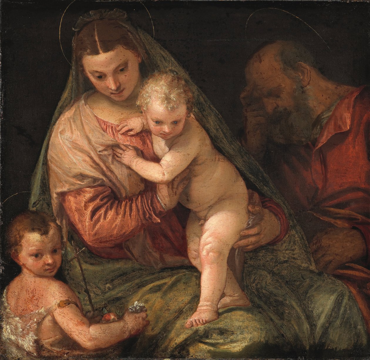 Die Heilige Familie mit dem kleinen Johannes dem Täufer von Workshop of Paolo Veronese
