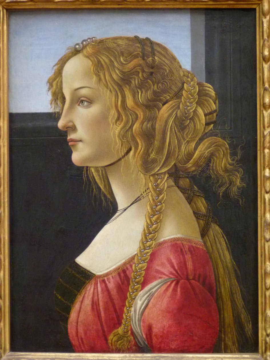 Profilbildnis einer jungen Frau von Workshop of Sandro Botticelli