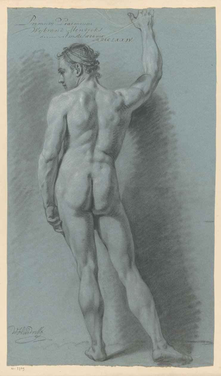 Stehender männlicher Akt, von hinten gesehen (1. Preis 1774) von Wybrand Hendriks