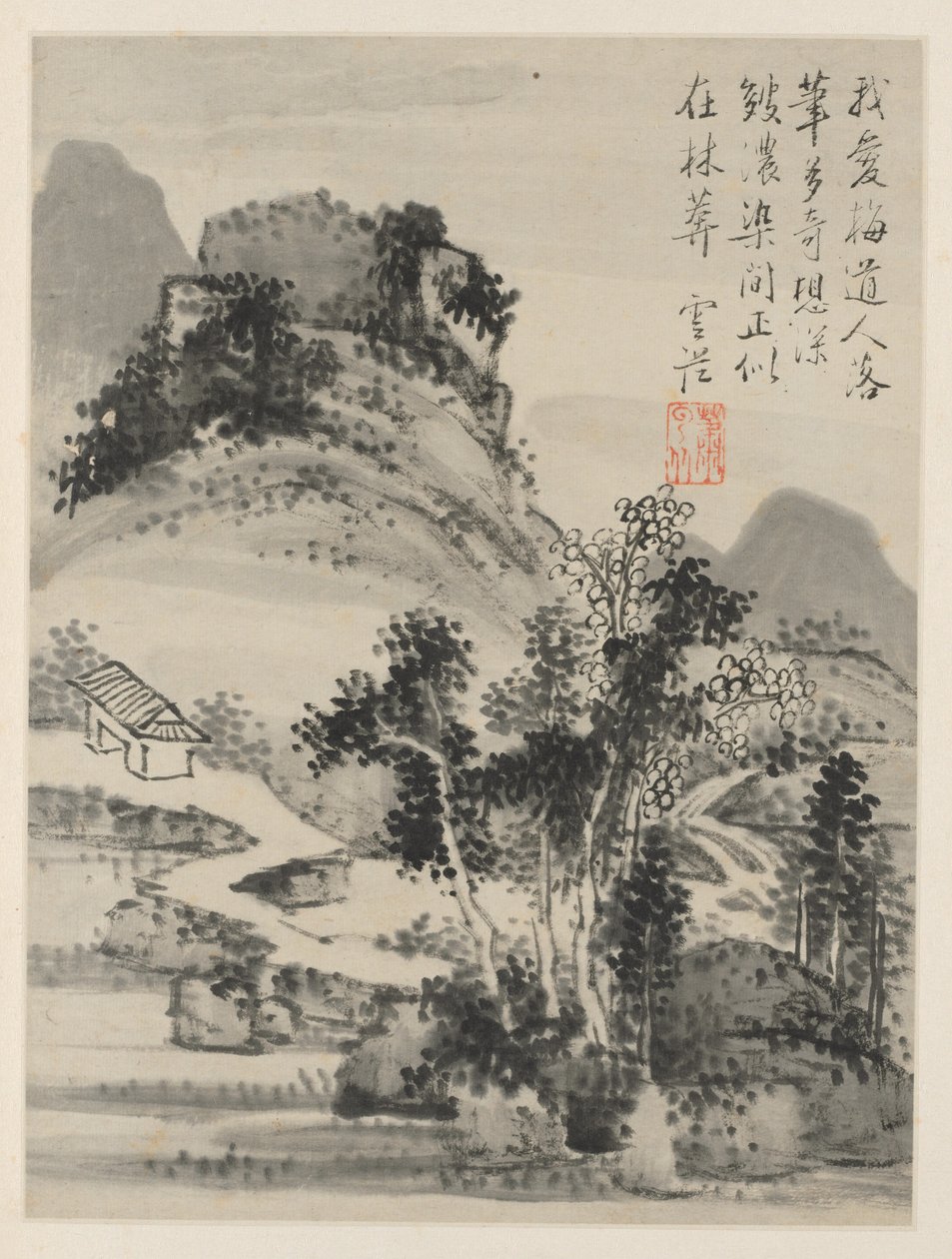 Album der saisonalen Landschaften, Blatt D, 1668 von Xiao Yuncong