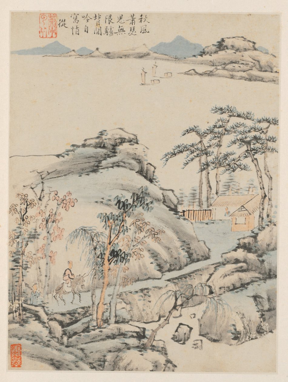 Album der saisonalen Landschaften, Blatt F vorheriges Blatt 5, 1668 von Xiao Yuncong