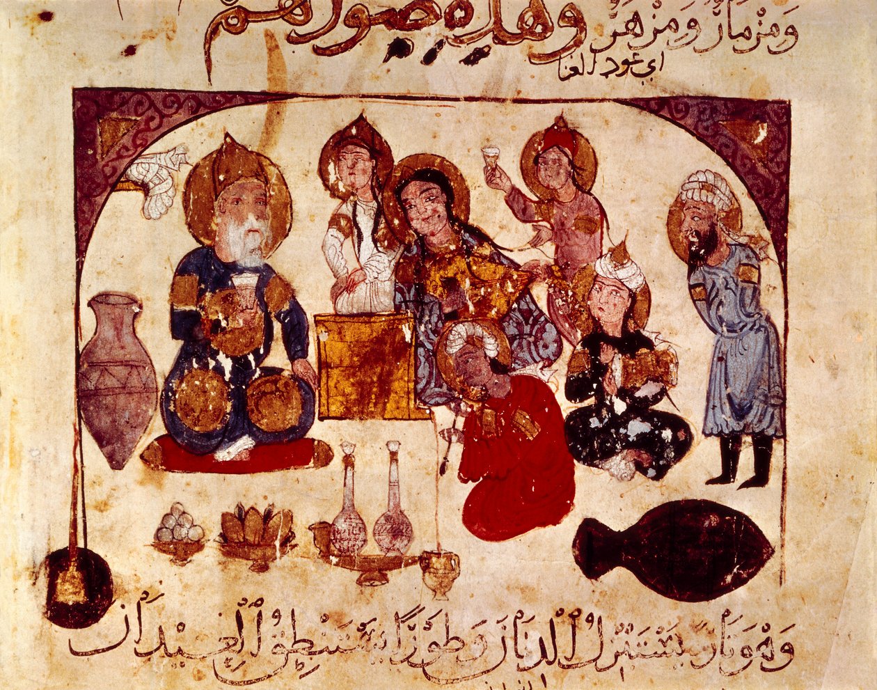 Abou-Zayd in der Hanah-Taverne, Miniatur aus 