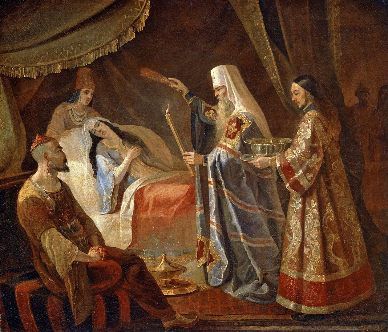 Metropolitan Alexis heilt die tatarische Königin Taidula von Blindheit von Yakov Fyodorovich Kapkov