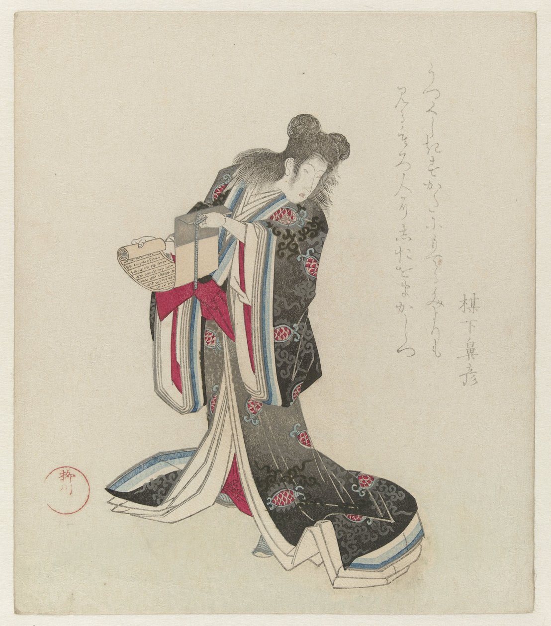 Kurtisane als Kanzan von Yanagawa Shigenobu (I)