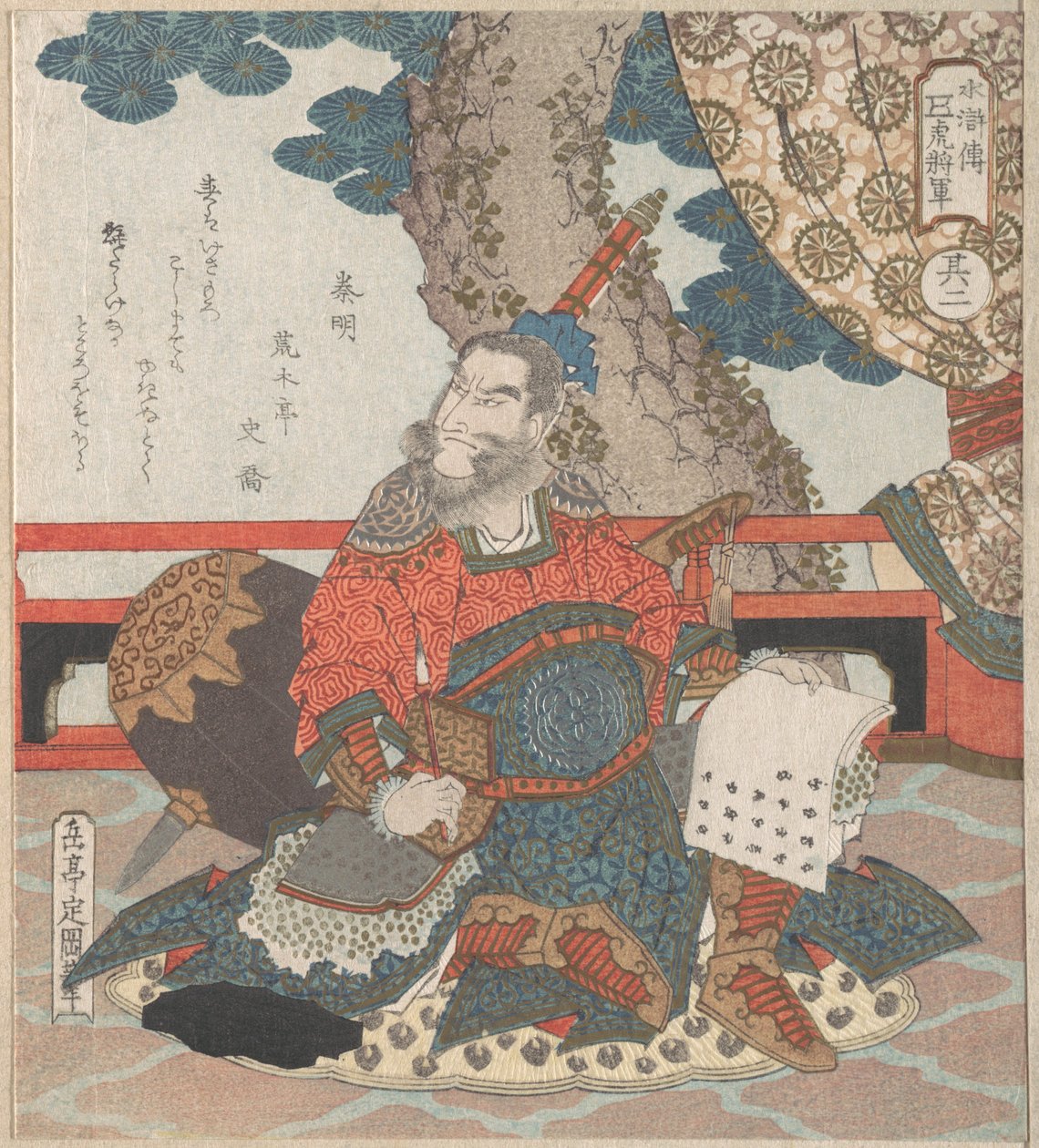 Chinesischer General "Tiger" aus der Geschichte "Suikoden" von Yashima Gakutei