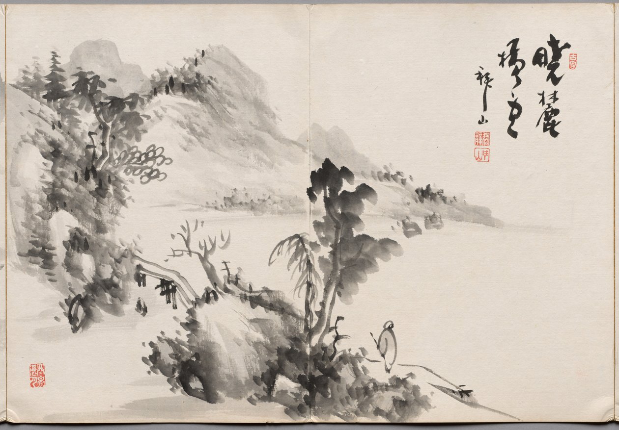 Malerei Drei aus dem Album der Gemälde von Haizan von Yoshitsugu Haizan