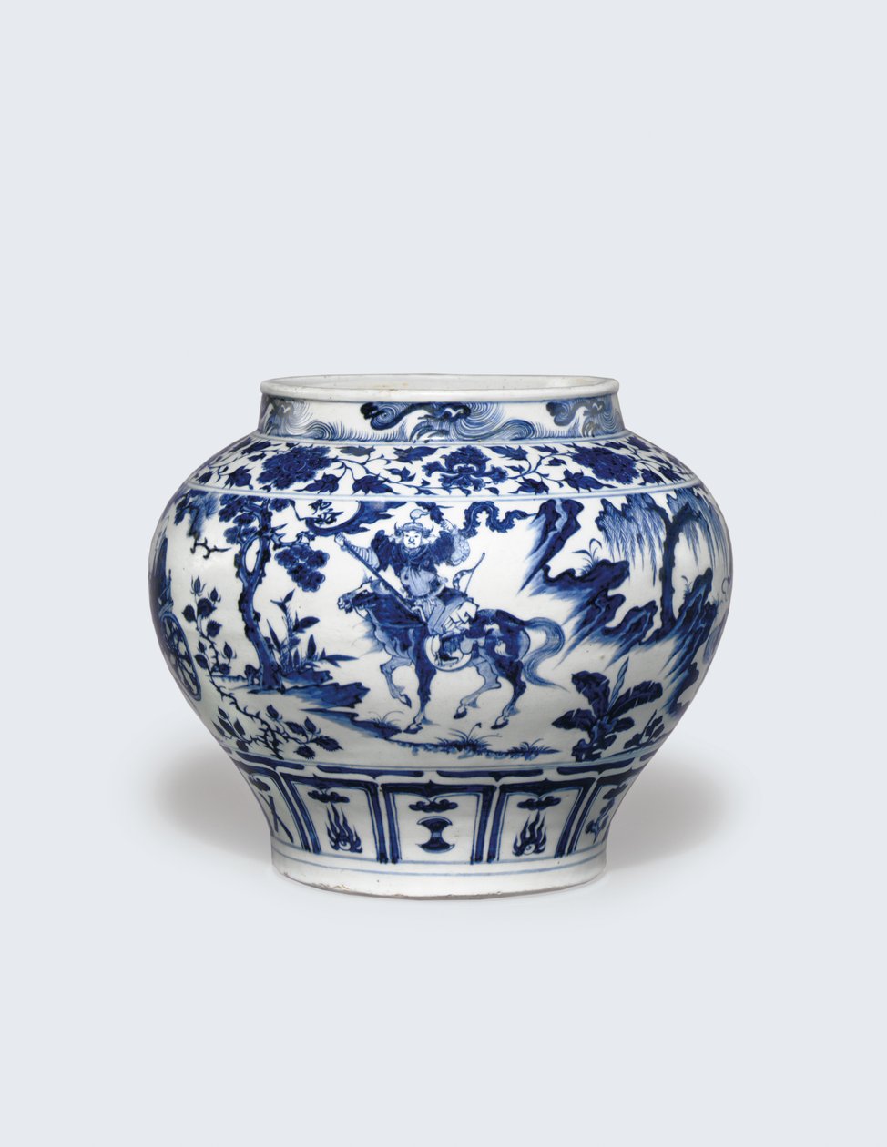 Ein außergewöhnlich seltener und wichtiger blau-weißer Krug, Guan von Yuan Dynasty Chinese School