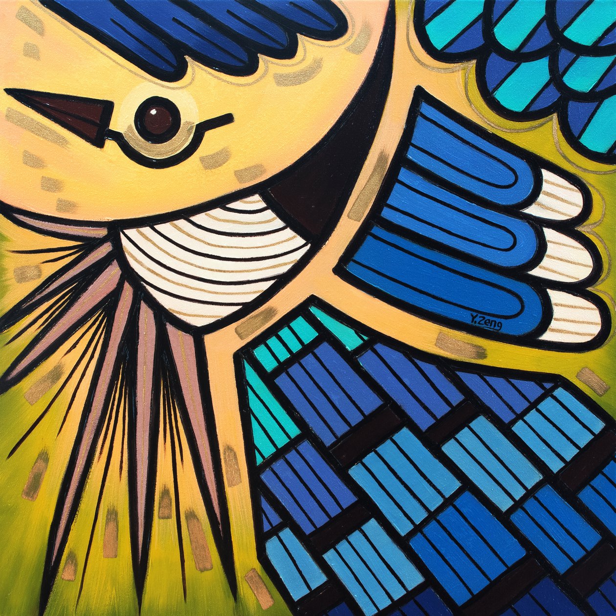 Hinterhofvogel Blauhäher, 2023 von Yue Zeng
