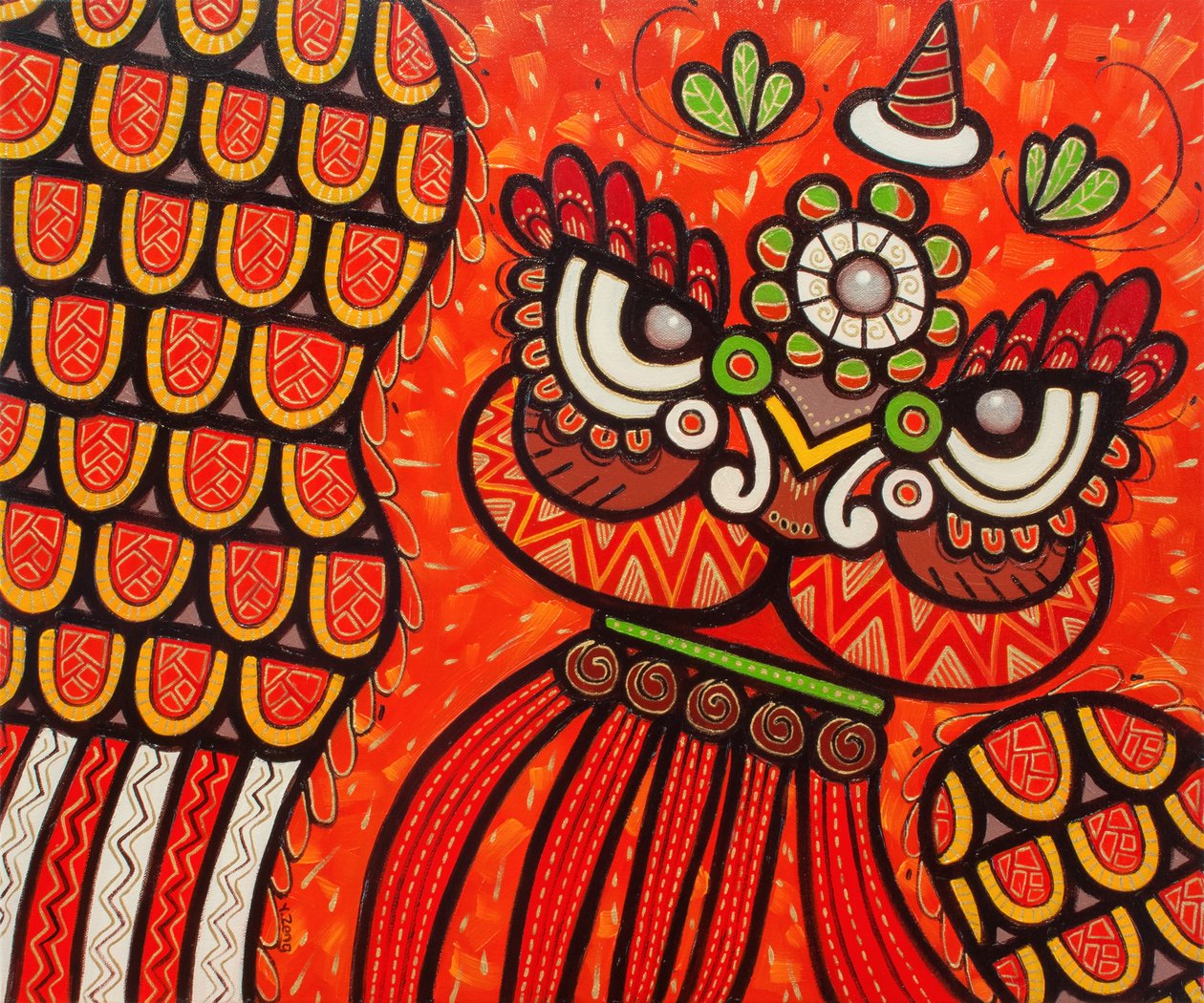 Löwentanz rot von Yue Zeng