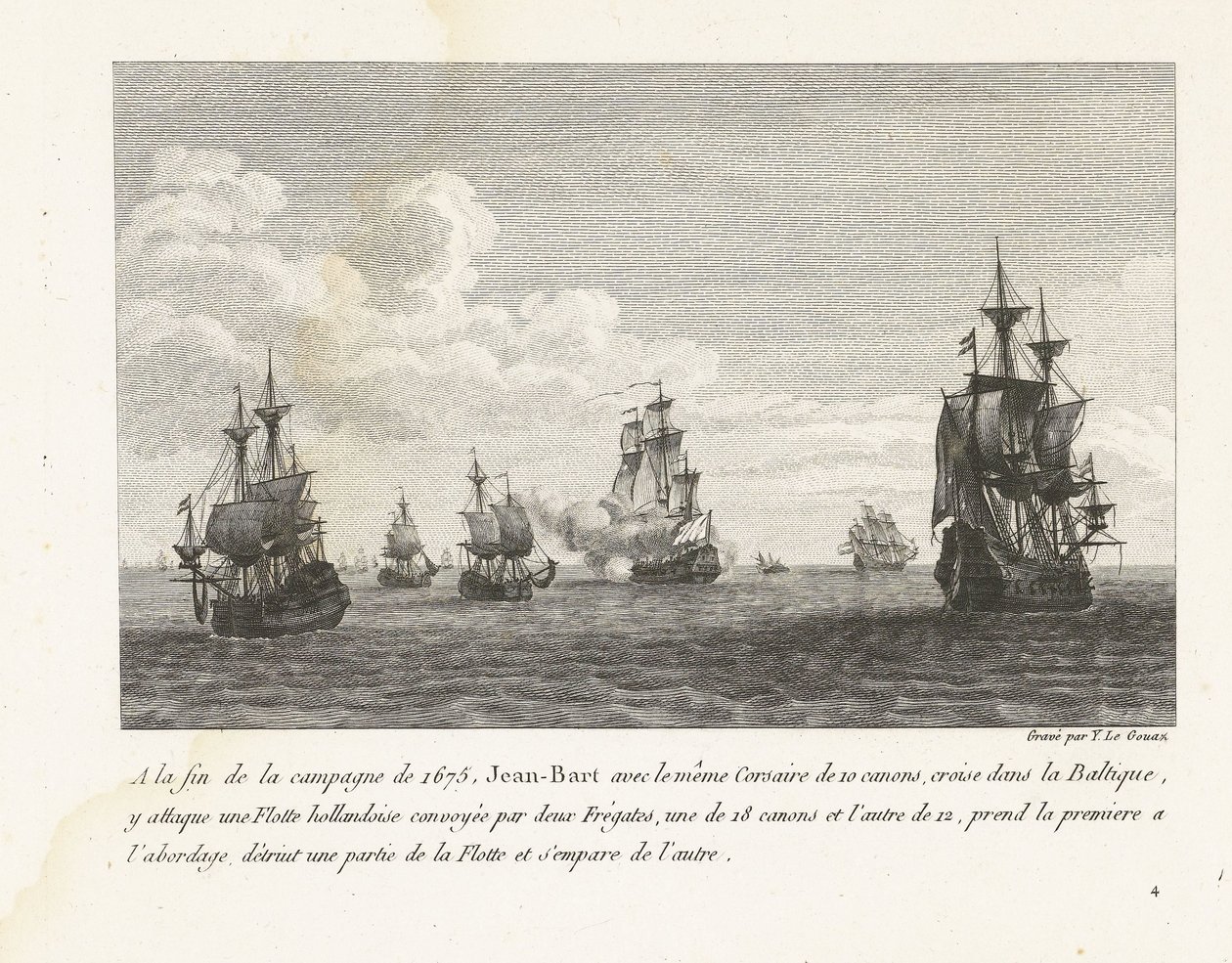 Jan Bart greift holländische Schiffe in der Ostsee an, 1675 von Yves Marie Le Gouaz