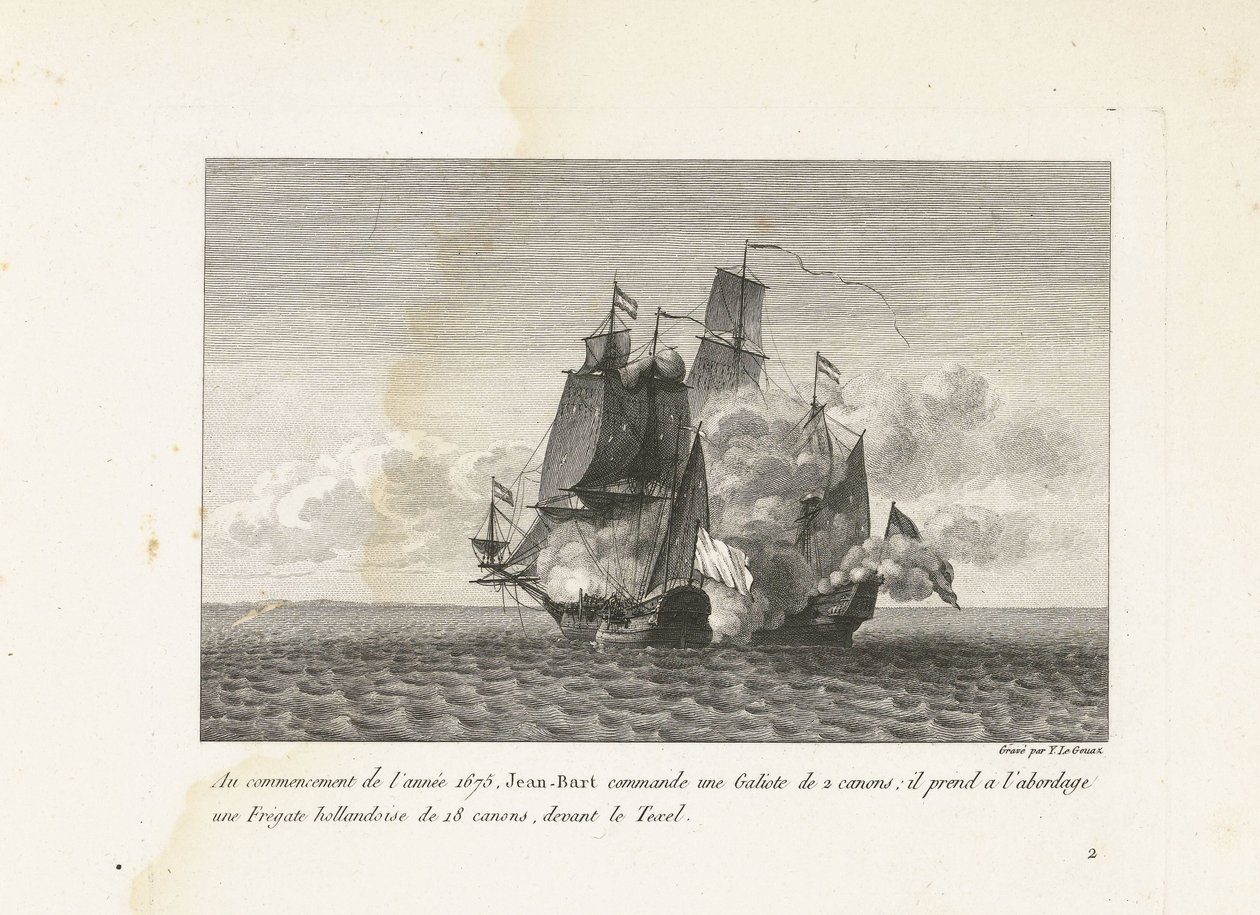 Jan Bart erobert eine holländische Fregatte bei Texel, 1675 von Yves Marie Le Gouaz