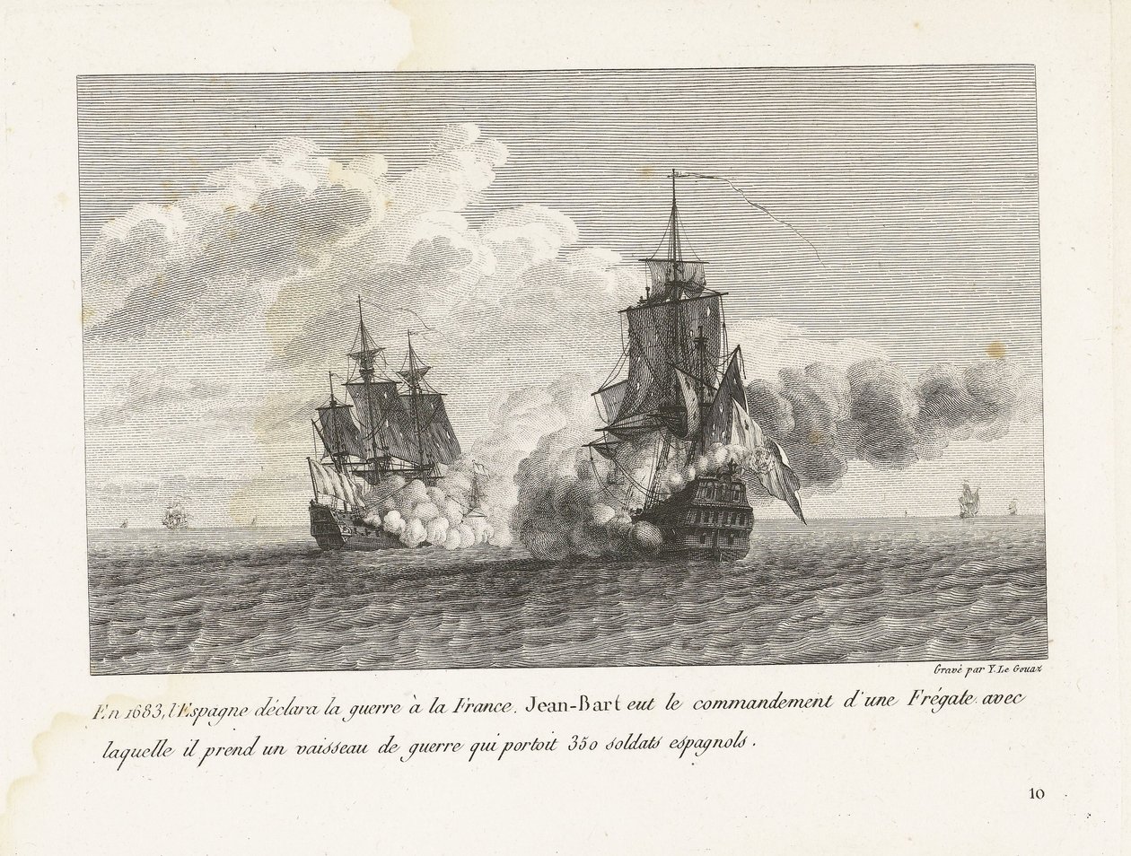 Jan Bart erobert ein spanisches Schiff mit 350 Soldaten an Bord, 1683 von Yves Marie Le Gouaz