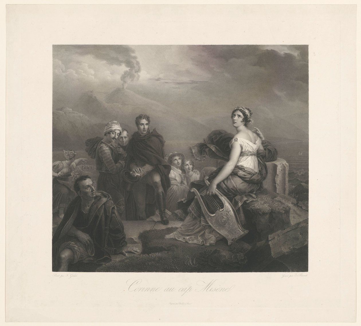 Corinne mit einer Leier bei Capo Miseno von Zachée Prévost