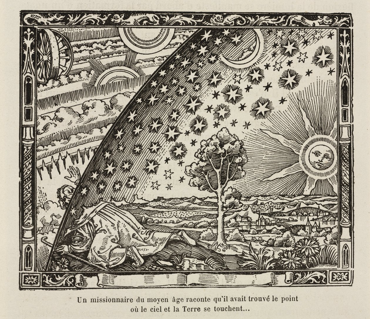 Ein mittelalterlicher Missionar findet den Punkt, an dem Himmel und Erde sich berühren von Frederick (attr. to) Barnard