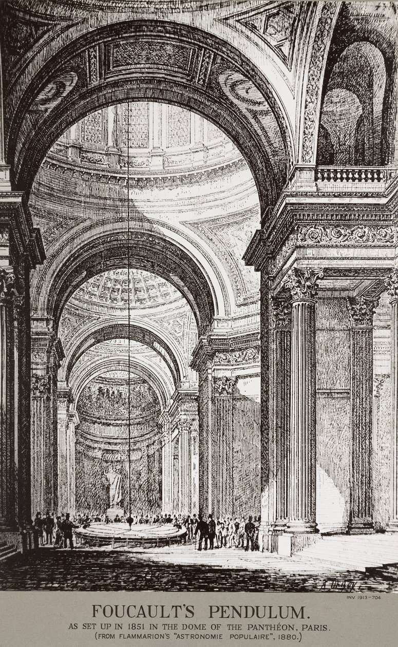 Demonstration des Foucaultschen Pendels im Pantheon, Paris, Frankreich von Frederick (attr. to) Barnard