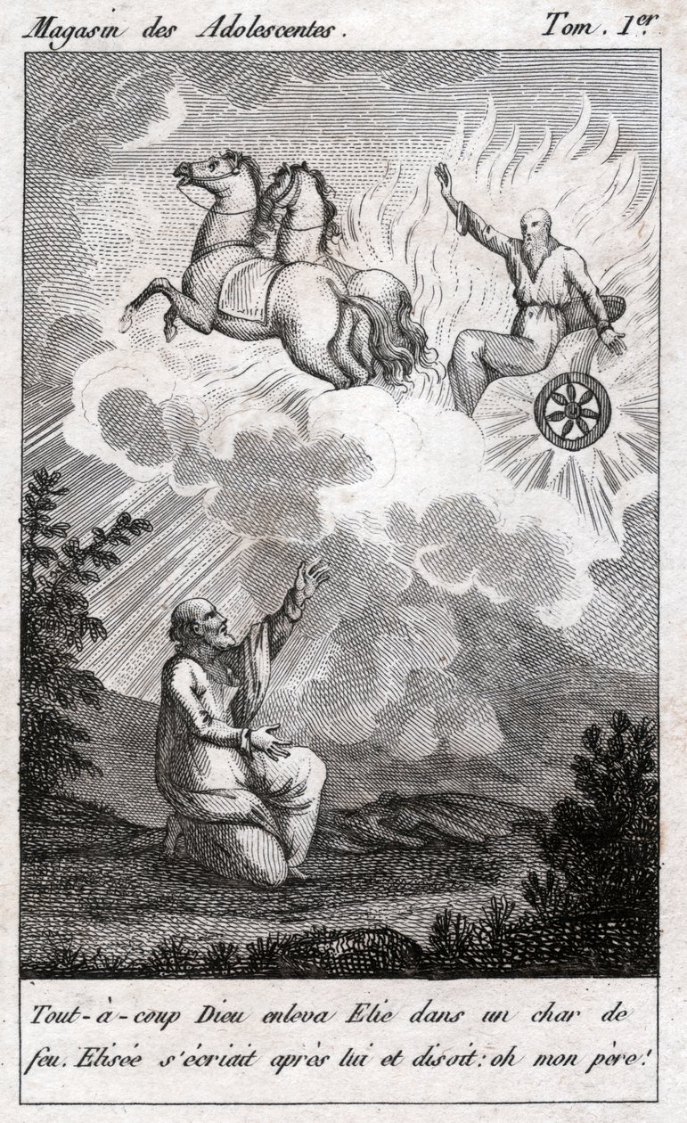 Elija fährt in den Himmel (Stich) von . .