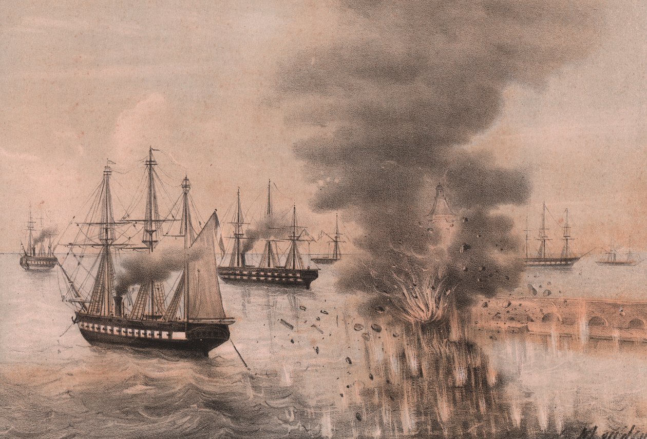 Explosion der Laterne von Ancona am Meer, Belagerung von Ancona von William Walcutt