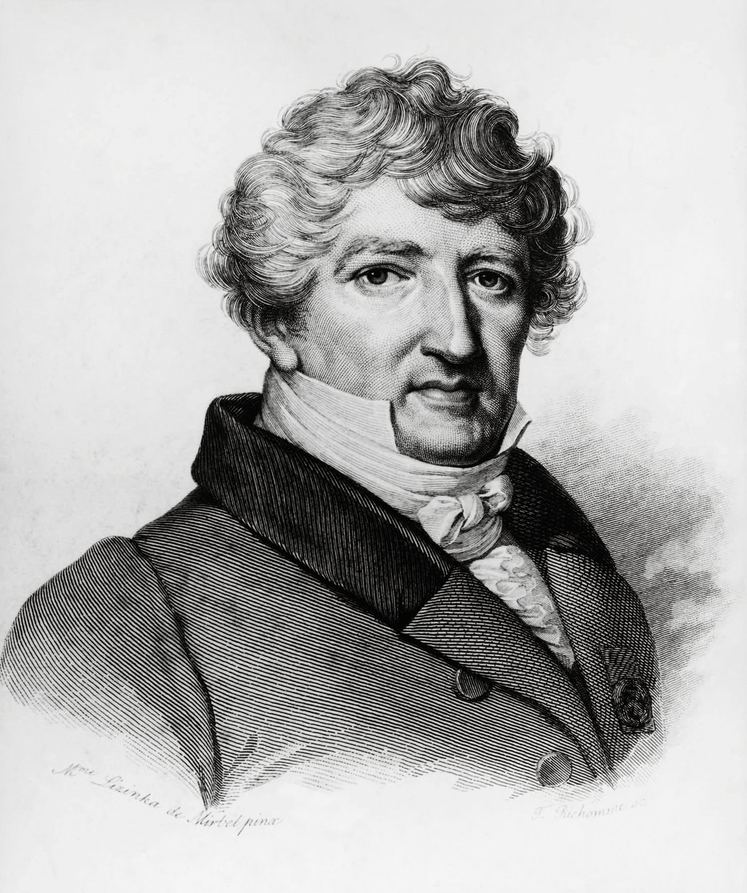 Porträt von Georges Leopold Chretien Frederic Dagobert Cuvier (1769-1832), französischer Biologe, Gravur von William Walcutt