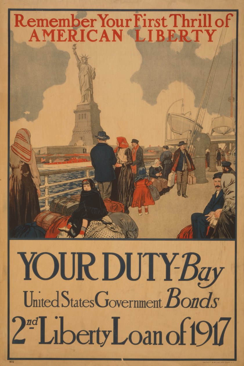 Erinnere dich an deinen ersten Nervenkitzel der amerikanischen Freiheit, deine Pflicht, kaufe US-Regierungsanleihen, 2. Freiheitsanleihe von 1917 von . .