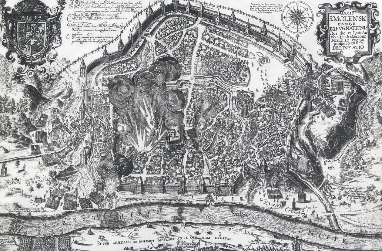 Stadt Smolensk während der polnischen Belagerung von 1611, Russland von Georg Carl Heinrich Dollmann