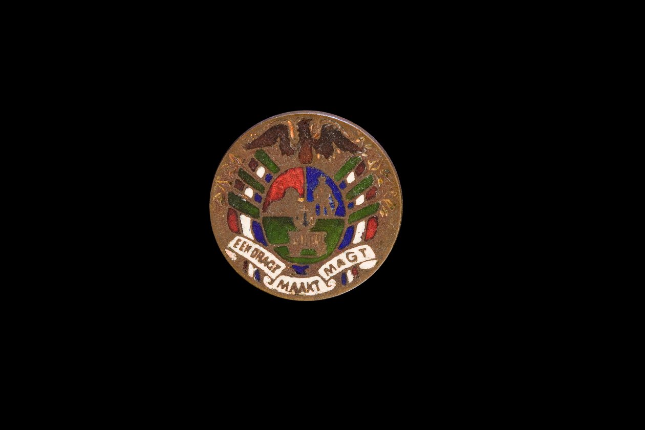 Südafrikanische Münze, handkolorierter Schilling von Anglo-Burenkrieg-POWs von Hippolyte Lalaise Devéria