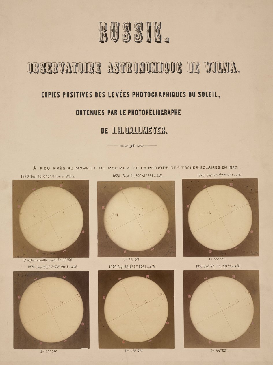 Die Sonne, fotografiert mit einem Dallmeyer-Heliographen, Vilnius, Litauen von Frederick (attr. to) Barnard