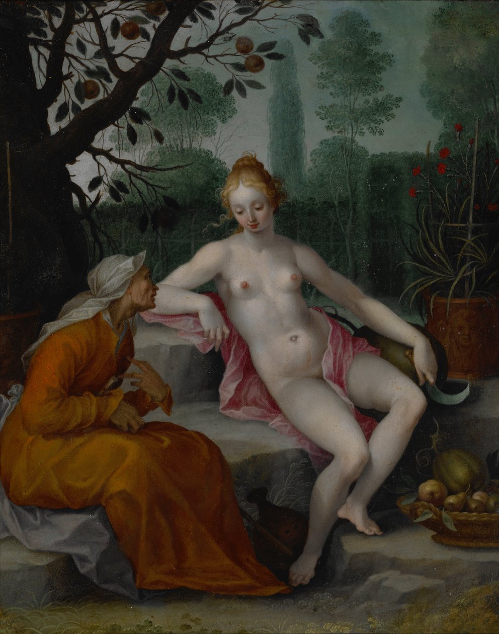 Vertumnus und Pomona von Abraham Bloemaert