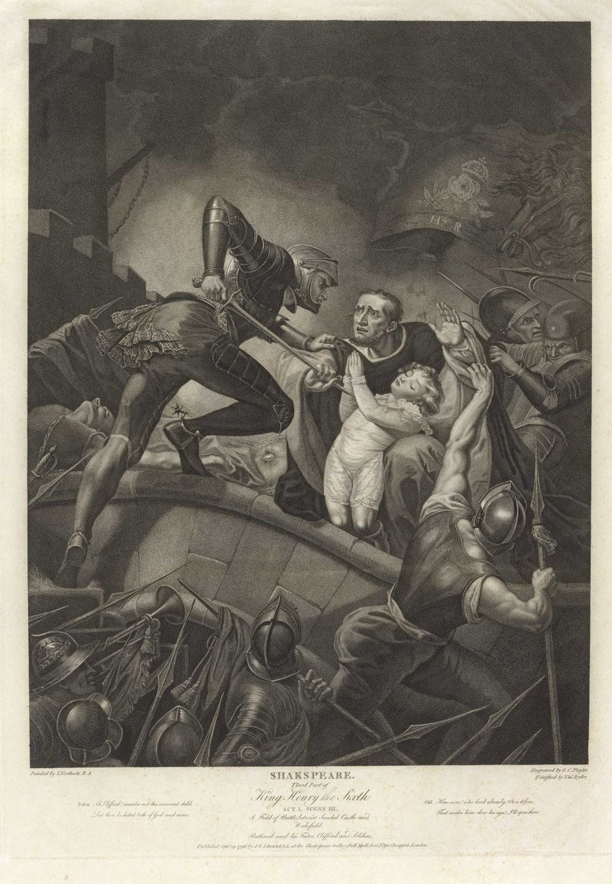 Dritter Teil von König Heinrich VI., Akt I, Szene III aus der Serie The Shakespeare Gallery von James Northcote