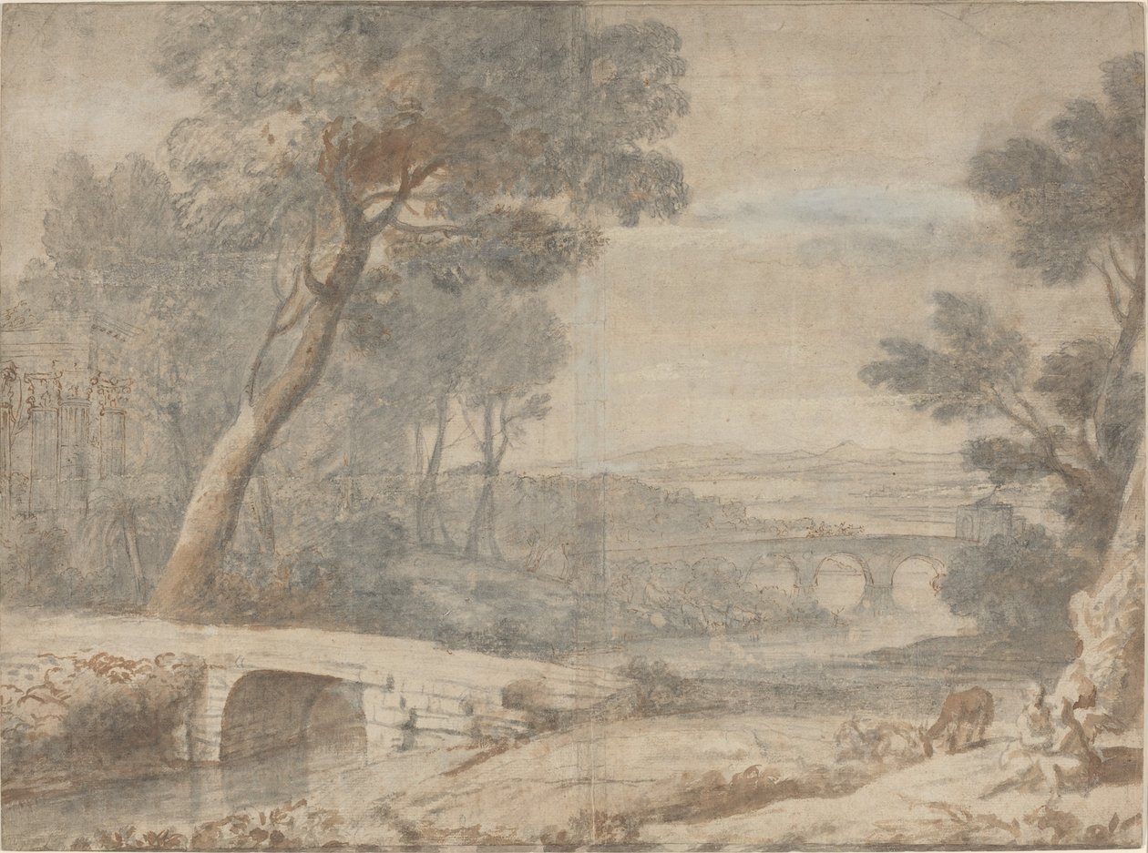 Die Rast auf der Flucht nach Ägypten von after Claude Lorrain
