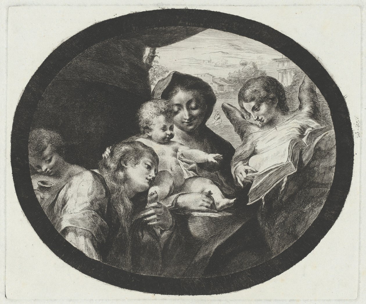 Die Jungfrau und das Kind mit Engeln von after Correggio Vivant Denon