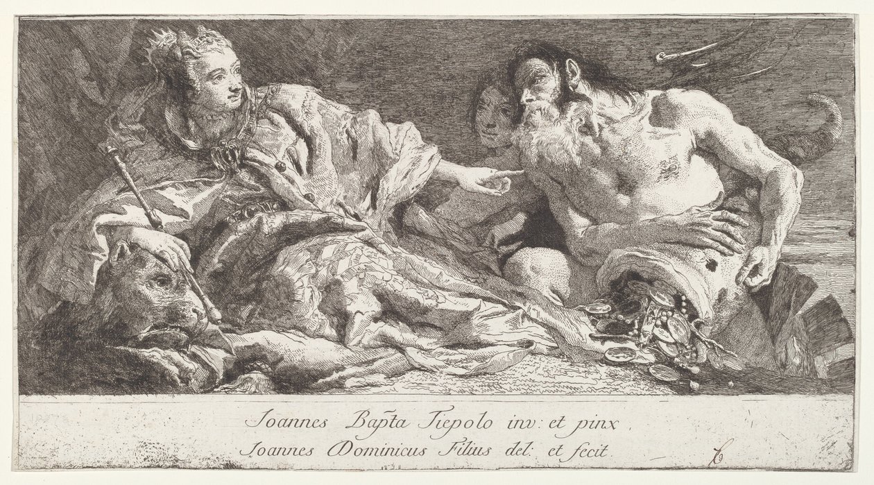 Venedig empfängt die Huldigung von Neptun von after Giovanni Battista Tiepolo Giovanni Domenico Tiepolo