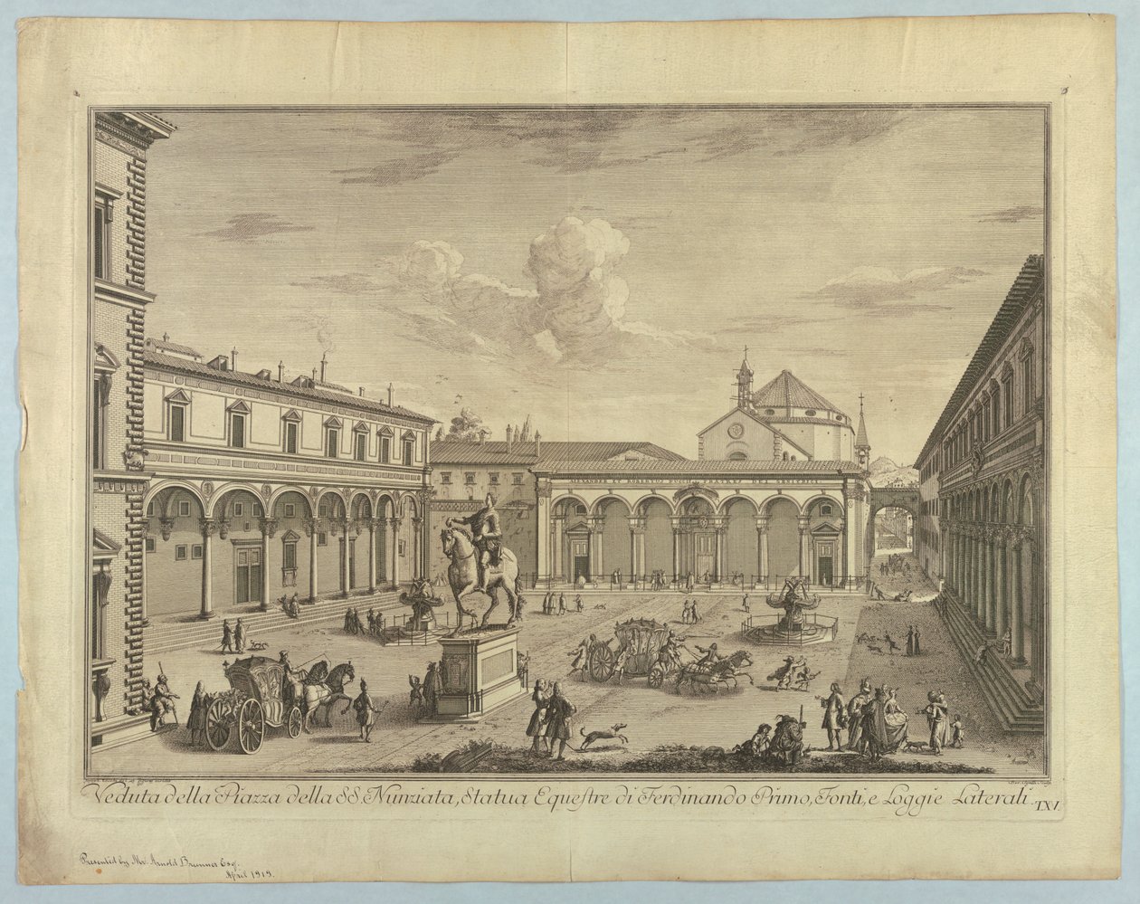 Ansicht von Florenz, Tafel aus "Scelta di XXIV Vedute delle principali contrade, piazze, chiese, e palazzi della Città di Firenze" von after Giuseppe Zocchi