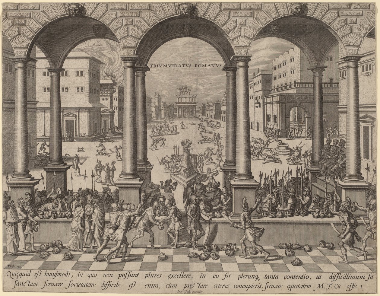 Das Massaker unter dem römischen Triumvirat von after Hans Vredeman de Vries