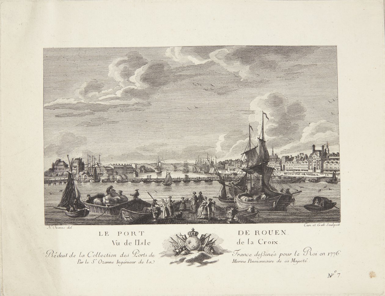 Hafen von Rouen von after Nicolas Marie Ozanne