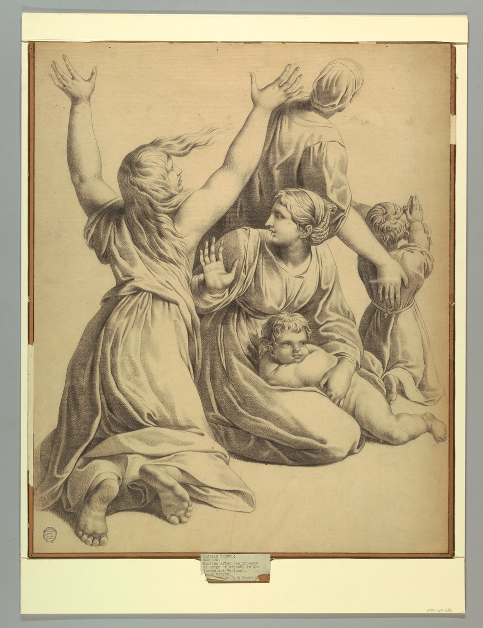 Gruppe von Figuren aus Raphaels Incendio del Borgo von after Raphael