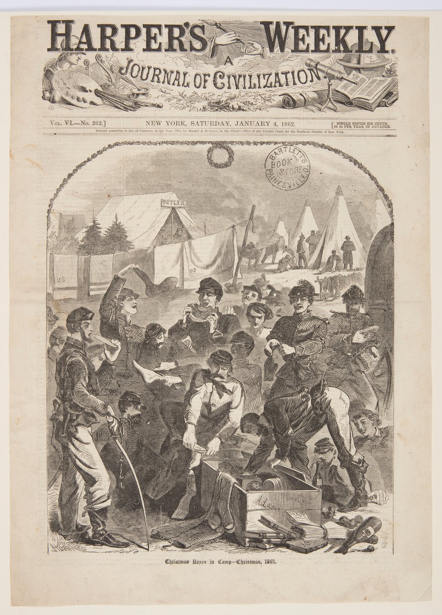 Weihnachtsgeschenke im Lager – Weihnachten, 1861 von Winslow Homer