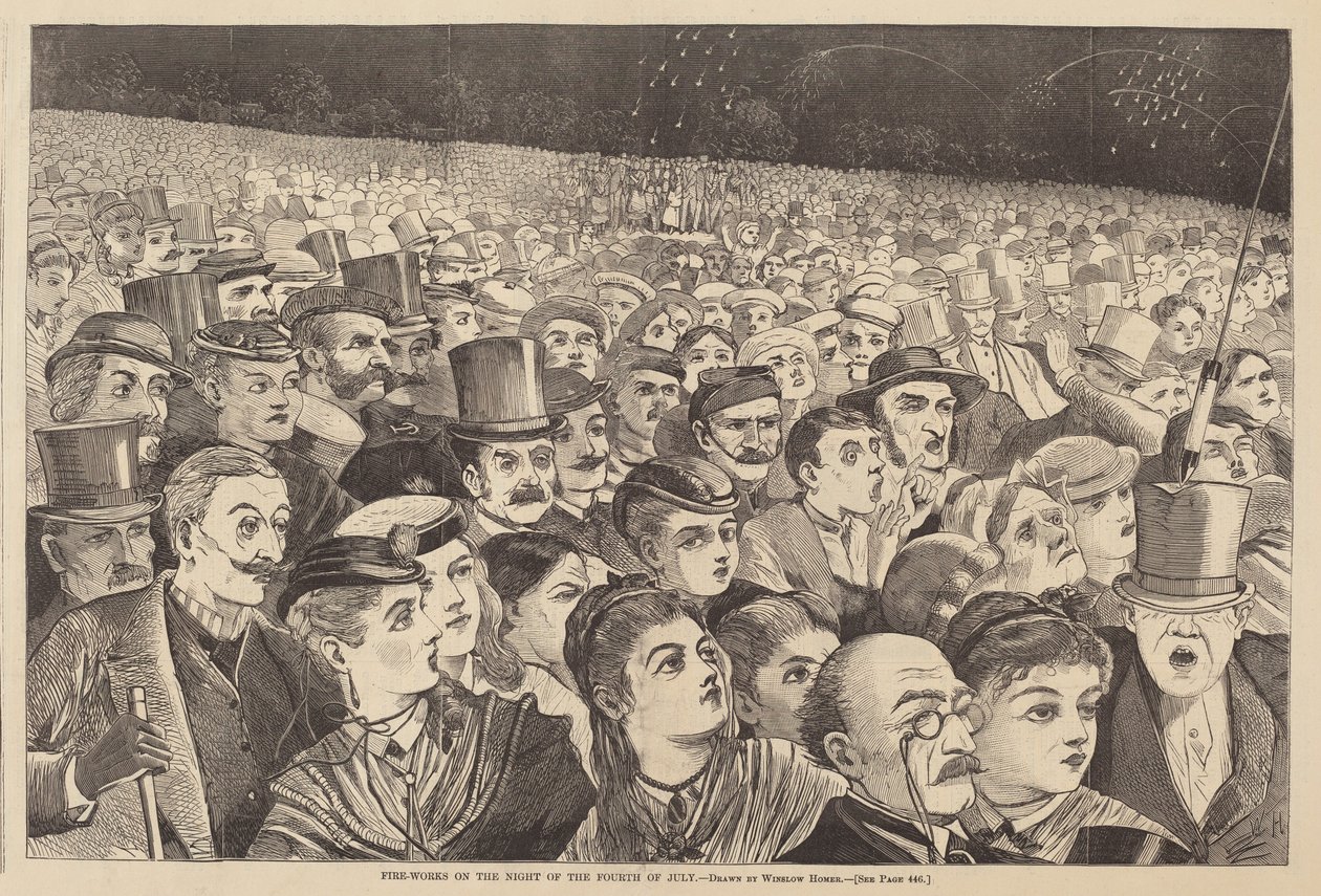 Feuerwerk in der Nacht des 4. Juli von Winslow Homer