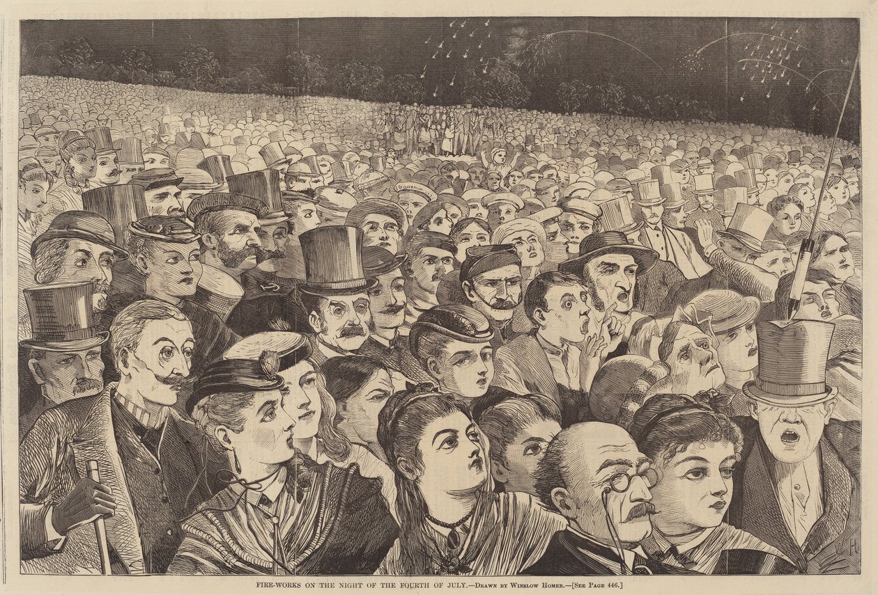 Feuerwerk in der Nacht des vierten Juli von after Winslow Homer