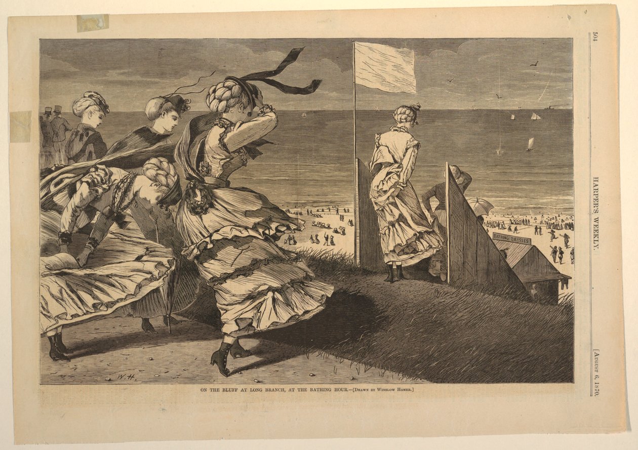 Auf der Klippe in Long Branch zur Badezeit von Winslow Homer