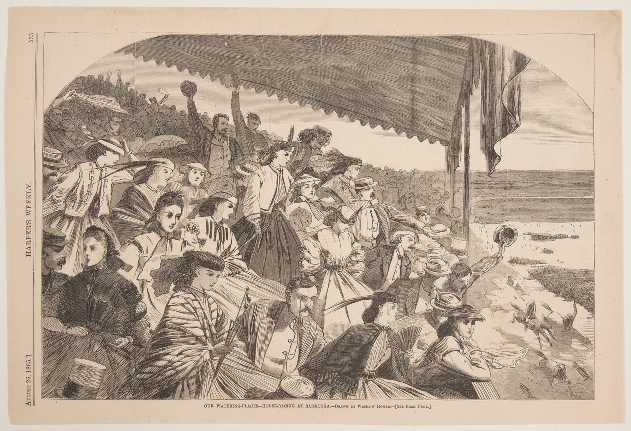 Unsere Badeorte – Pferderennen in Saratoga von after Winslow Homer