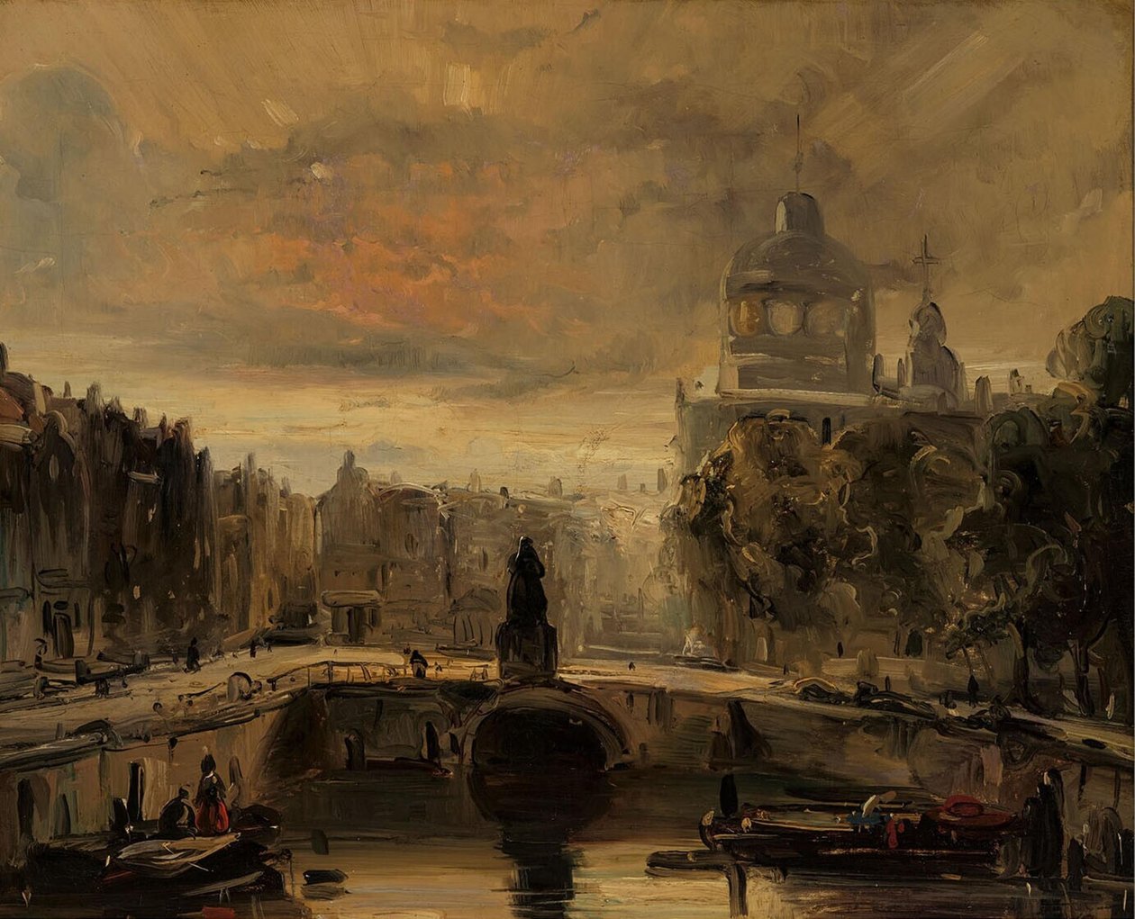 Der Große Markt in Rotterdam mit der Statue von Erasmus von anonymous 